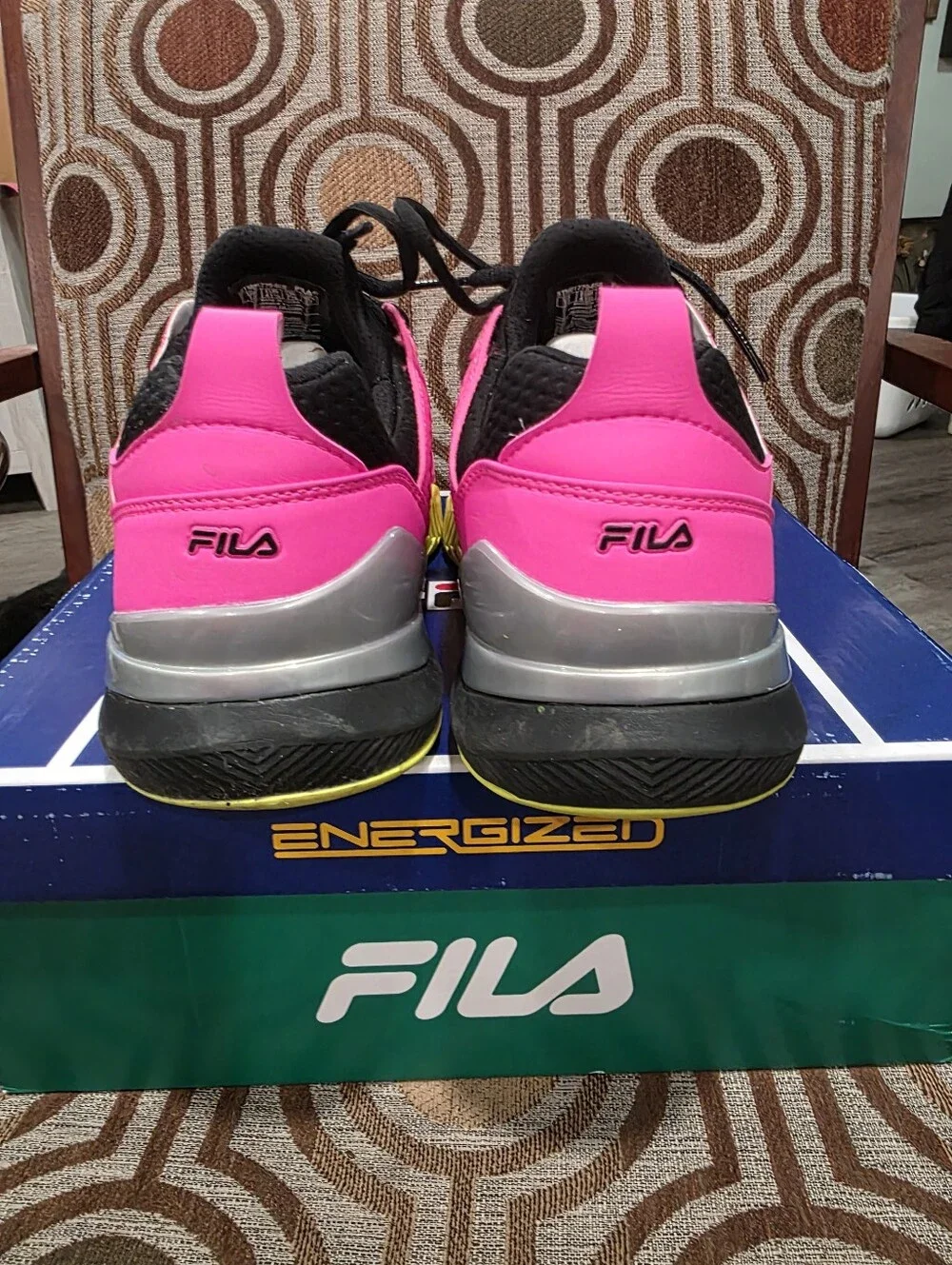 FILA Speedserve Energized Women's Sz 10 Tennis Shoes Pink Yellow *worn once*